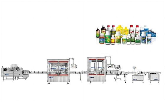 100ml-1L Pestizidverpackungslinie Automatisch für die Füllung von Kappen und Etikettierung