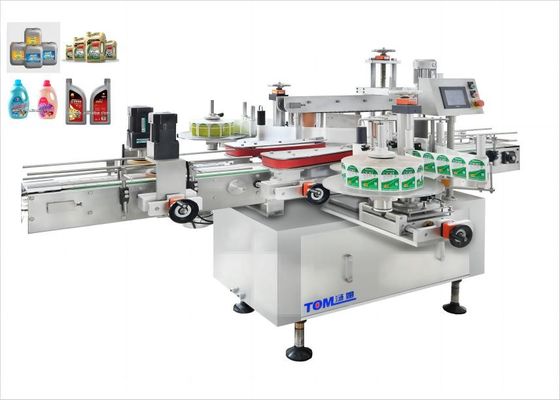 Zwei Seiten Schmierstoff Fülllinie Quadrat Flasche Automatische Klebstoffkennzeichnung Maschine